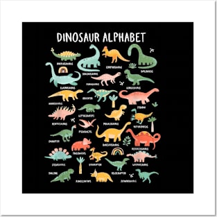 Dinosaurs Alphabet A-Z ABC Dino Identification Posters and Art